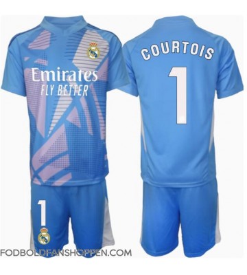 Real Madrid Thibaut Courtois #1 Målmand Hjemmebanetrøje Børn 2024-25 Kortærmet (+ Korte bukser)